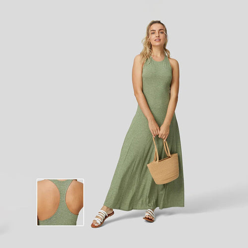 Robe maxi pour femmes avec coupe fluide et élégant col rond Levoire