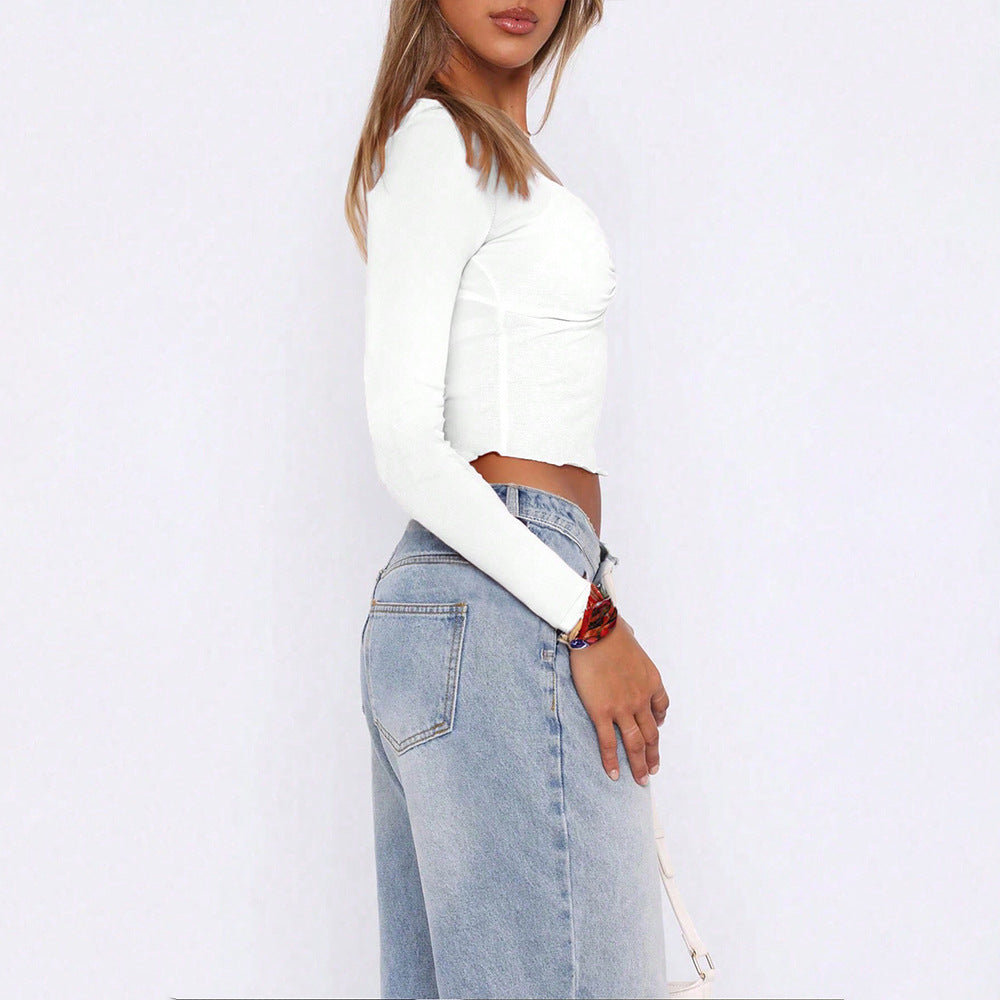 Top à manches longues pour femmes avec un design de volants exceptionnel Levoire