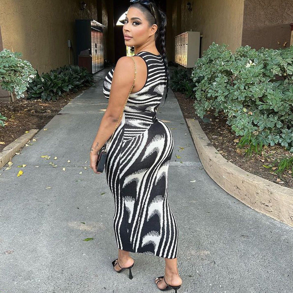 Levoire | Élégant Robe Bodycon Imprimée Slim-Fit