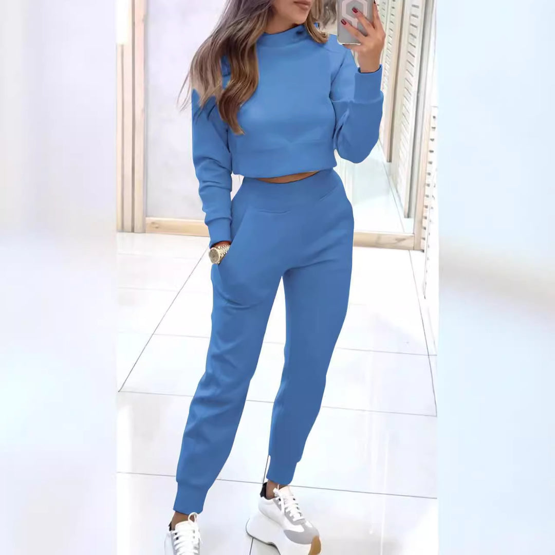 Ensemble sportif pour femmes en coton confortable avec un haut court élégant et une taille élastique Levoire
