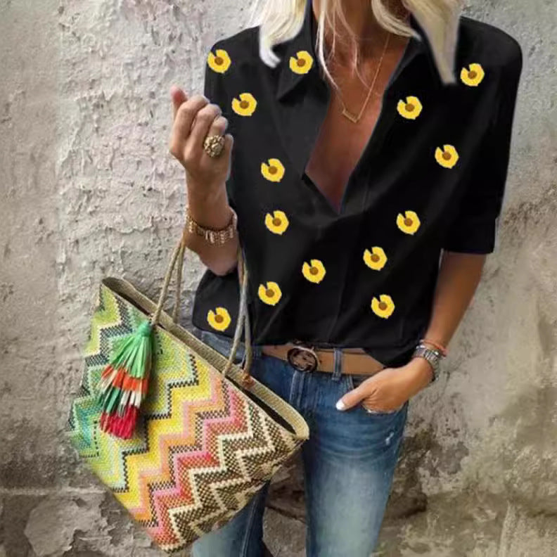 Blouse moderne pour femmes avec motif floral Levoire