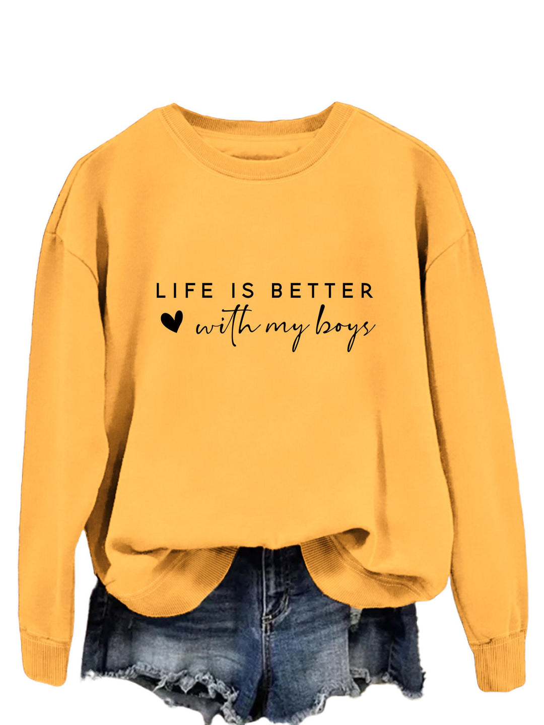 Pull femme confortable à col rond avec impression inspirante Levoire