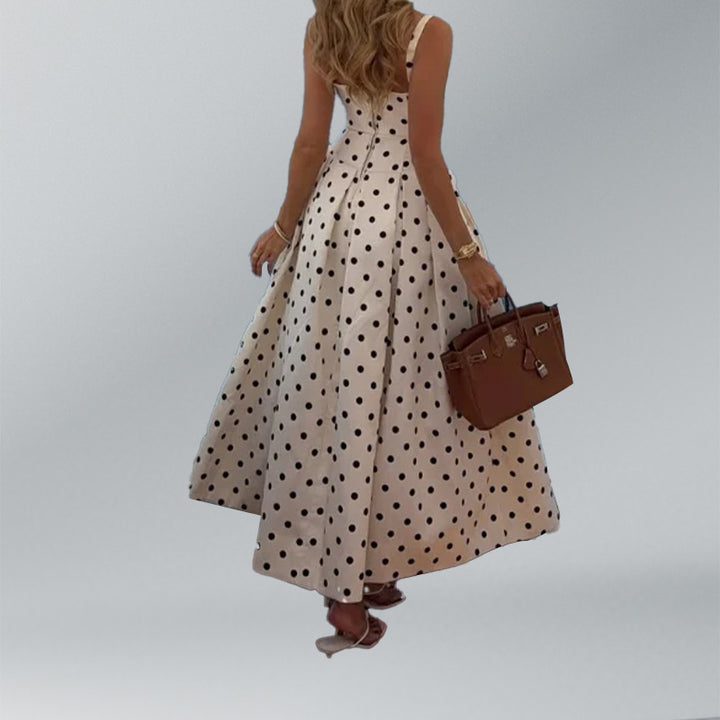 Robe maxi élégante à pois pour femmes Levoire