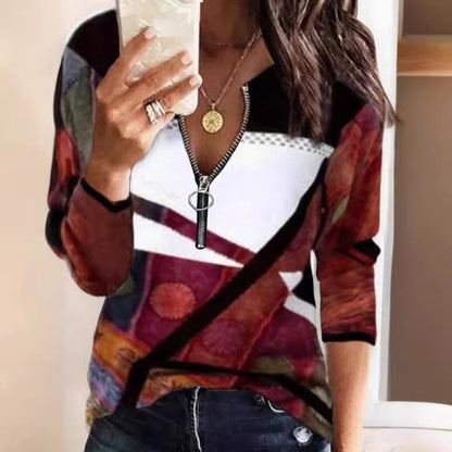 Levoire | Rennokas imprimé à manches longues T-shirt zippé