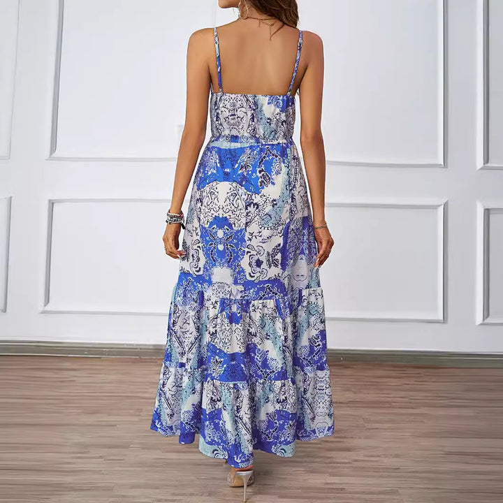 Robe maxi femme avec motif floral et poches latérales Levoire