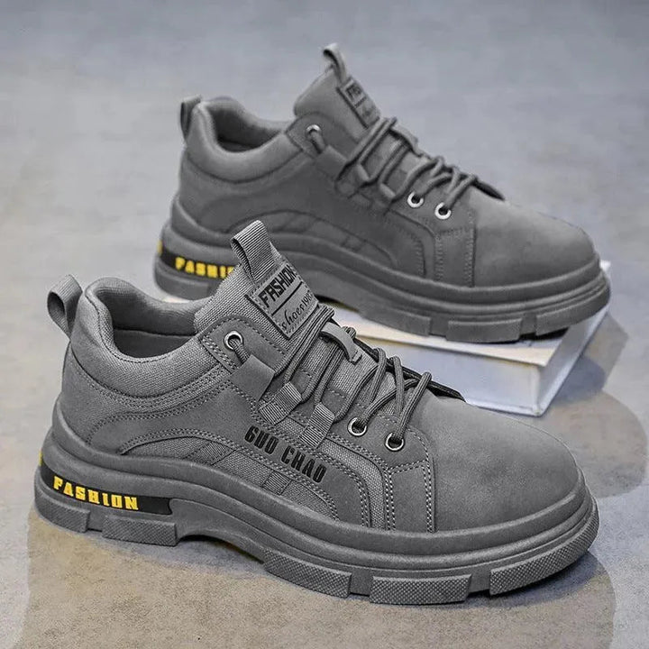 Levoire | Baskets en cuir pour hommes – Style urbain et confort maximal Gris