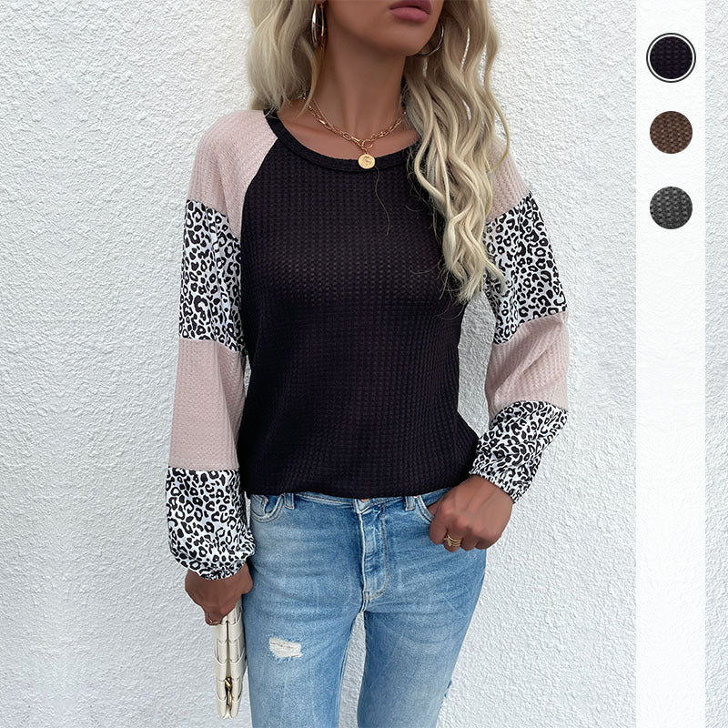 Top à la mode pour femmes avec imprimé animal et élégantes manches bouffantes Levoire