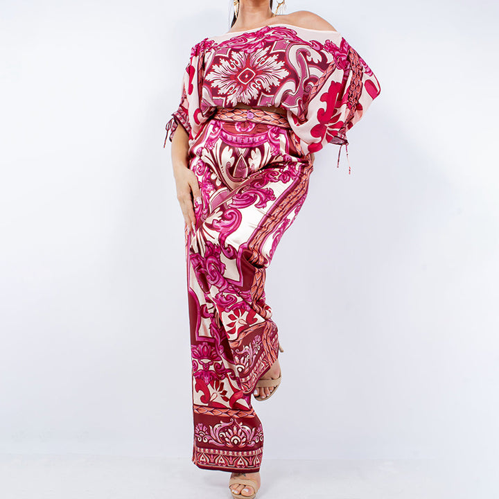 Ensemble Élégant pour Femmes avec Pantalon Large et Motif Élégant Levoire