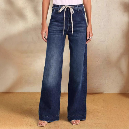Jeans larges pour femmes avec taille adjustable et détail tendance Levoire