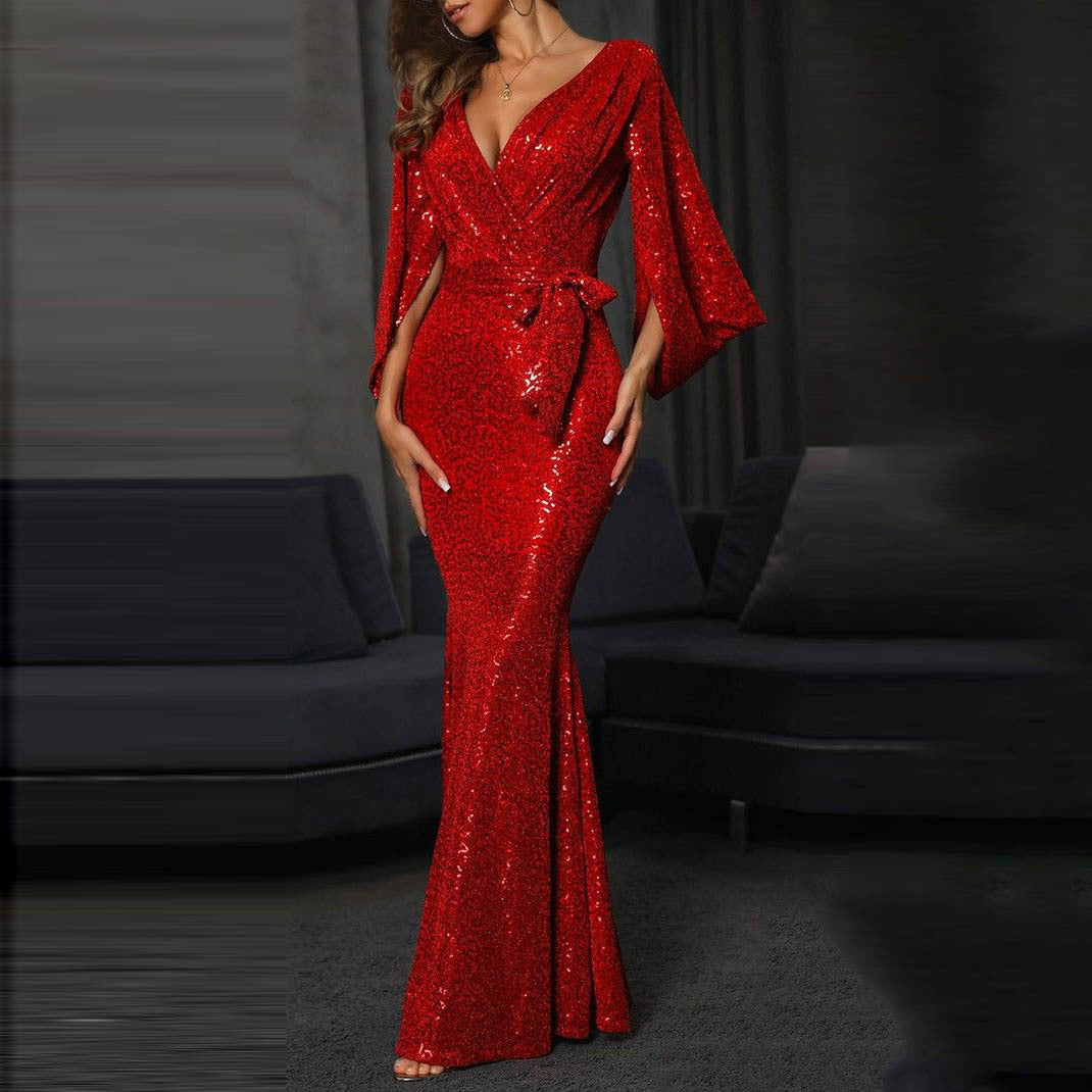 Levoire | Élégant robe de dîner longue à la traîne Rot