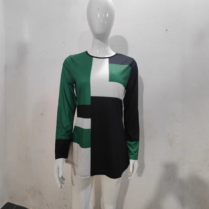 Levoire | T-shirt à col rond à motifs tendance à manches longues