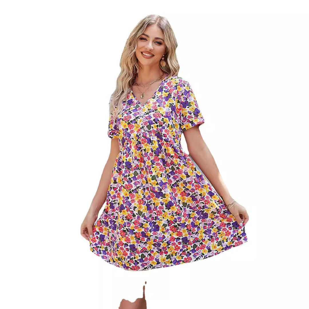 Robe shift femme avec découpe florale et décolleté en V Levoire
