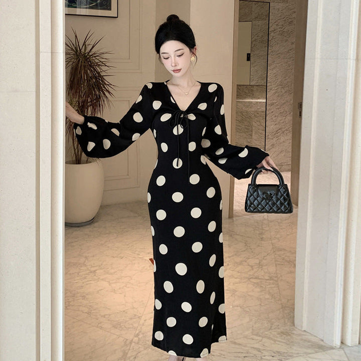Levoire | Robe sans manches à fermeture éclair à rayures polka