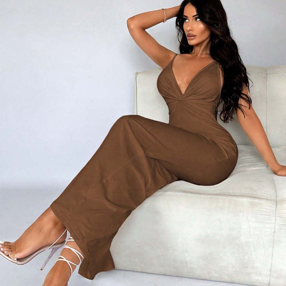 Robe maxi pour femme avec décolleté en V profond et coupe étroite Levoire