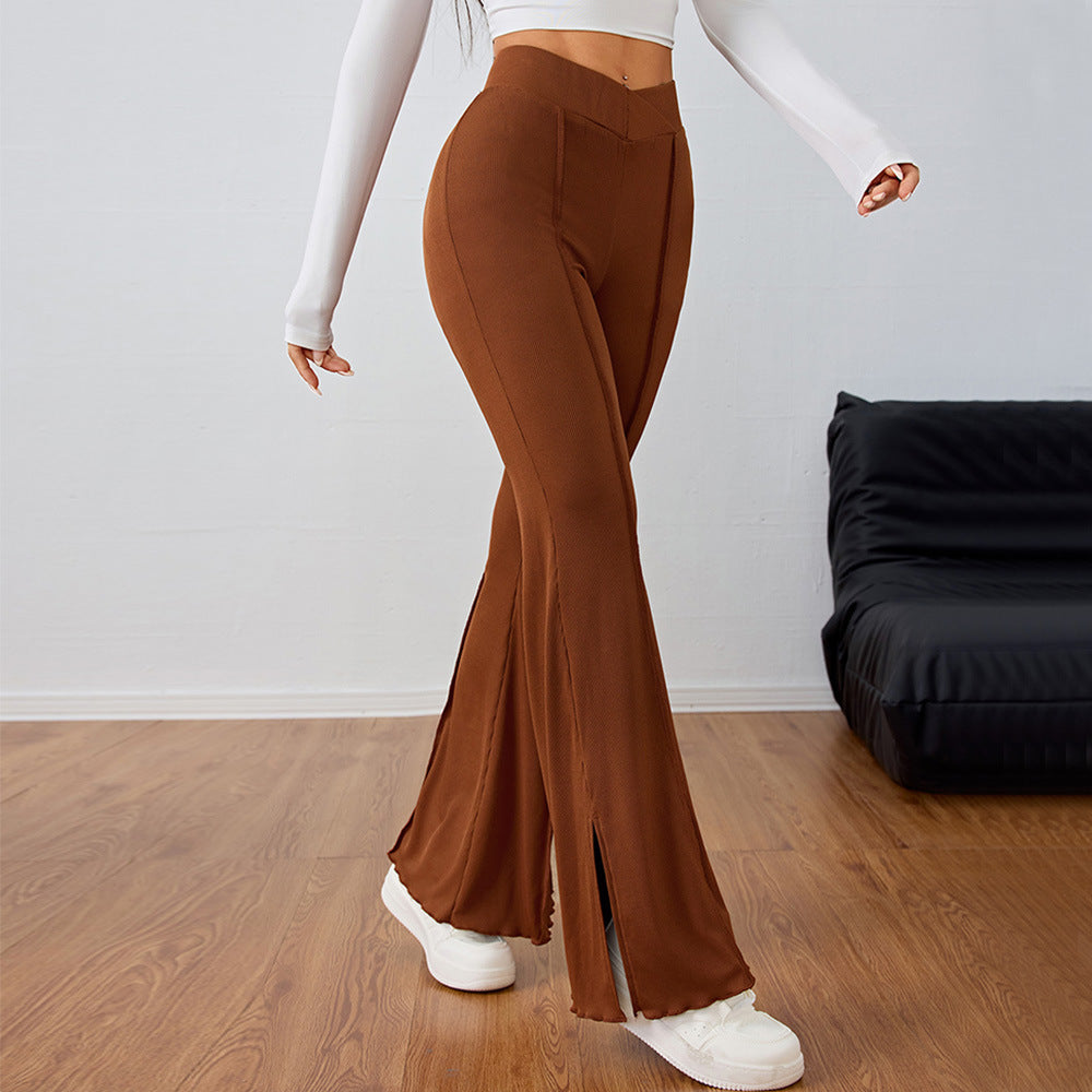 Pantalons évasés élégants pour femmes avec détails de fente latérale Levoire