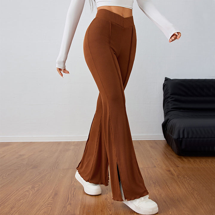 Pantalons évasés élégants pour femmes avec détails de fente latérale Levoire