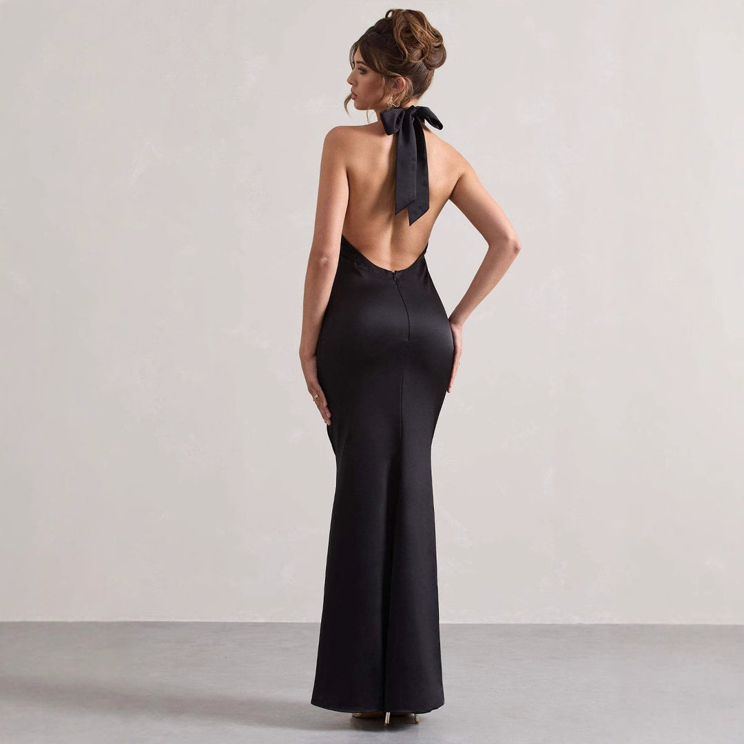 Robe de soirée élégante pour femmes avec coupe slim et sangle au cou Levoire