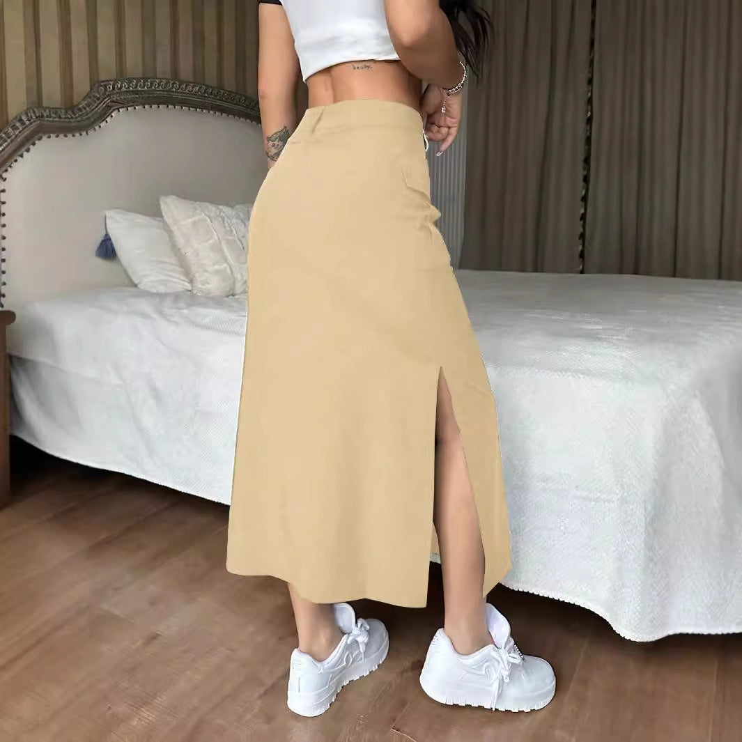 Jupe haute taille élégante pour femme avec poches pratiques et cordon de serrage réglable Levoire