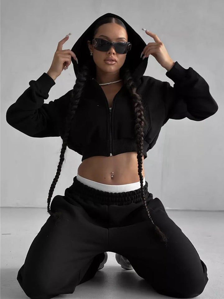 Levoire | Pantalons courts taille haute de sport à manches ouvertes noir