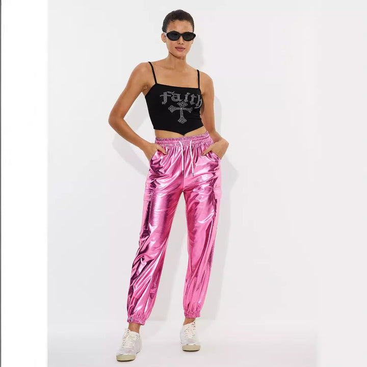 Pantalons de loisirs brillants sportifs pour femmes Levoire