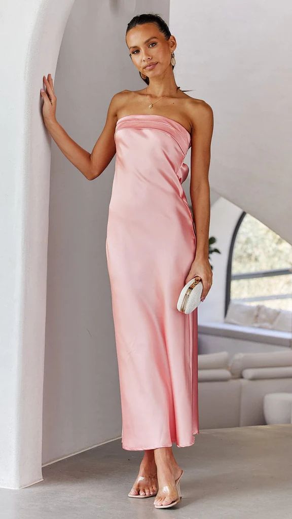 Levoire | Robe tube sans bretelles, sans dos, pour femme Rose