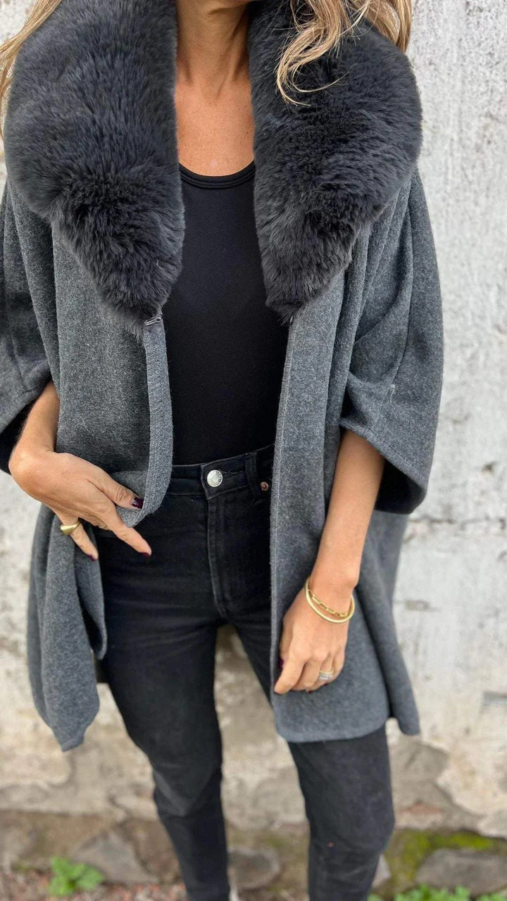 Veste de transition élégante pour femmes avec col en fausse fourrure luxueux Levoire