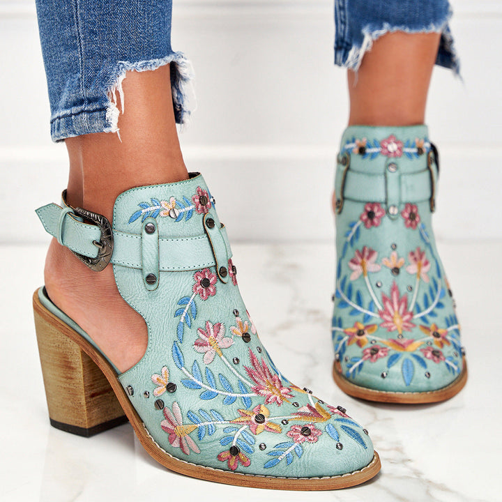 Levoire | Chaussures avec Broderie Élégante et Confort Optimal pour Femmes Bleu