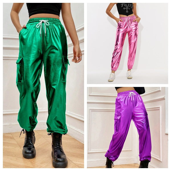 Pantalons de loisirs brillants sportifs pour femmes Levoire