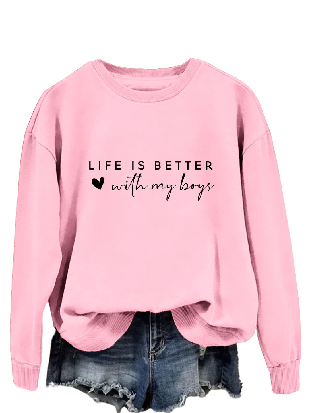 Pull femme confortable à col rond avec impression inspirante Levoire