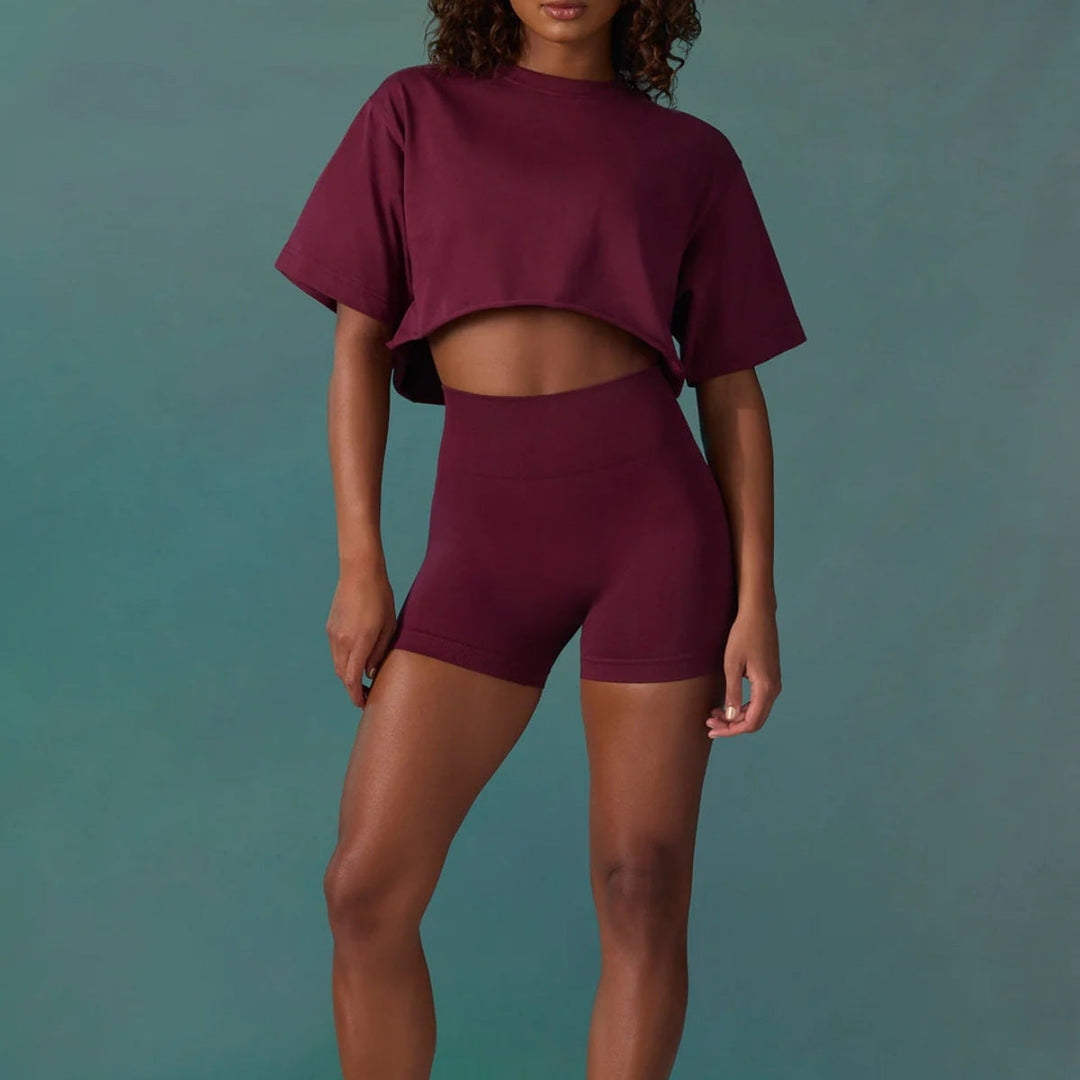 Levoire | Confortable Lörtsy Sport Fitness Haut Sport Tee Bordeaux