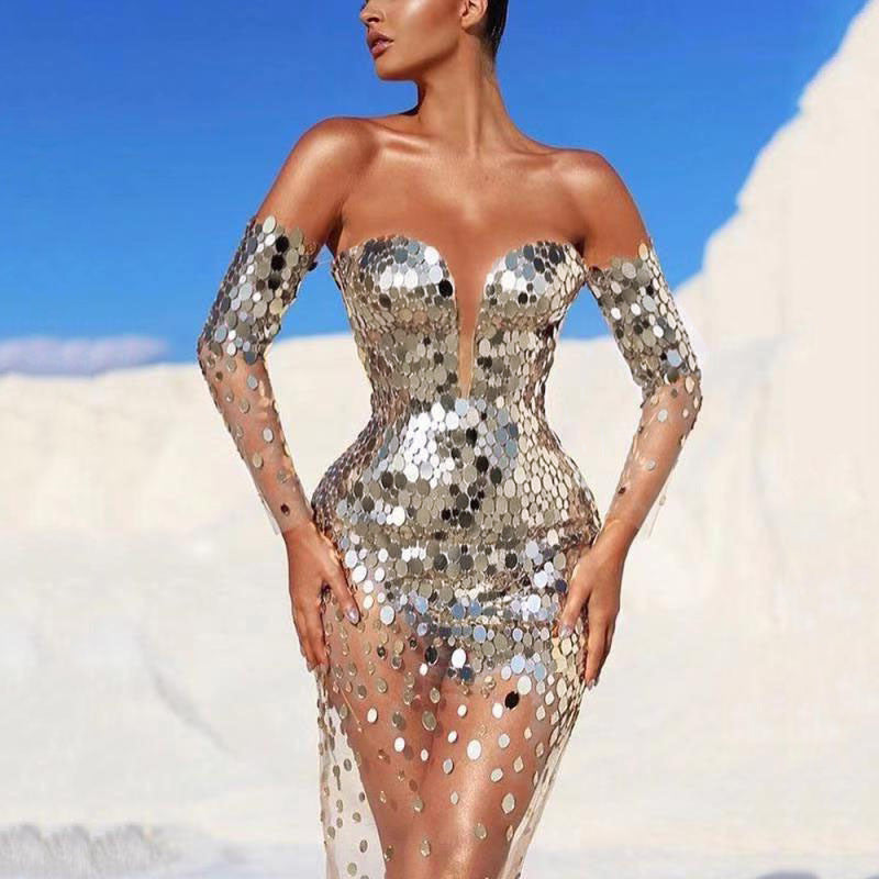 Levoire | Élégant Robe de Fête à Partir de la Table de Fées Argent