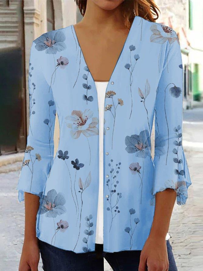 Levoire | Chemise Floral Élégante Bleu