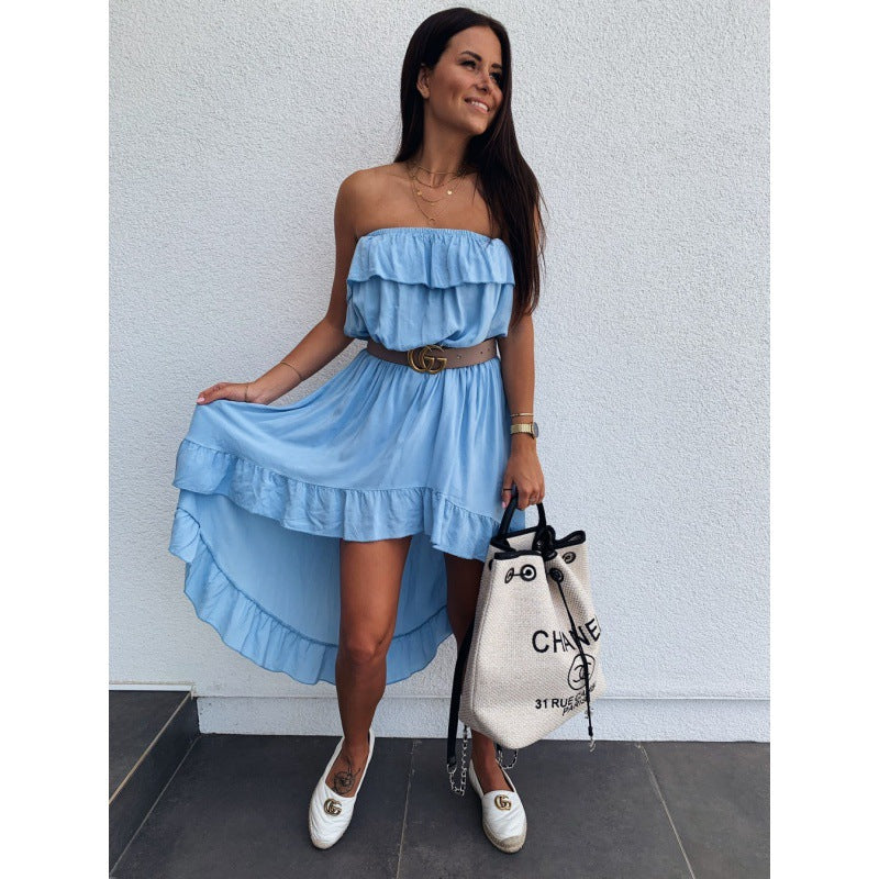 Robe portefeuille femme avec volants et ceinture ajustée Levoire