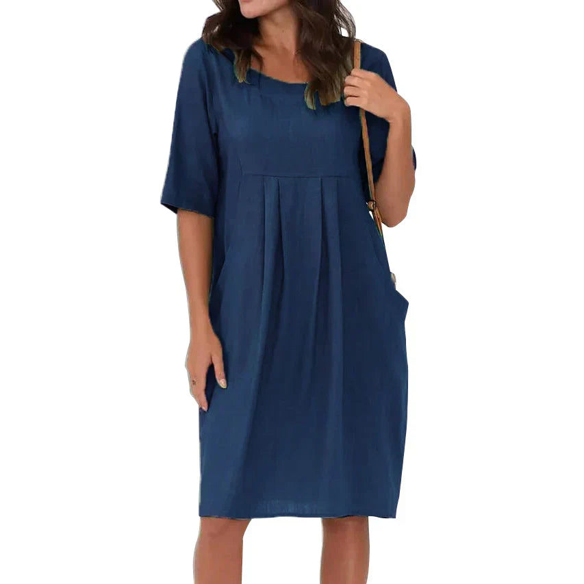 Levoire | Robe En Coton À Manches Courtes Marine bleu
