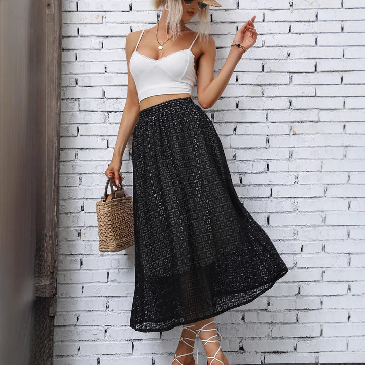 Jupe maxi femme avec un design géométrique élégant et une taille élastique Levoire