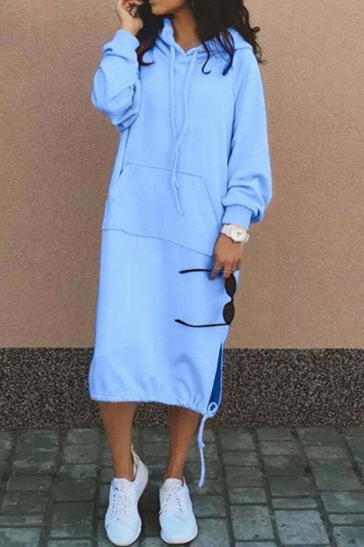 Robe sweat à capuche pour femmes avec poches latérales et ourlet réglable Levoire