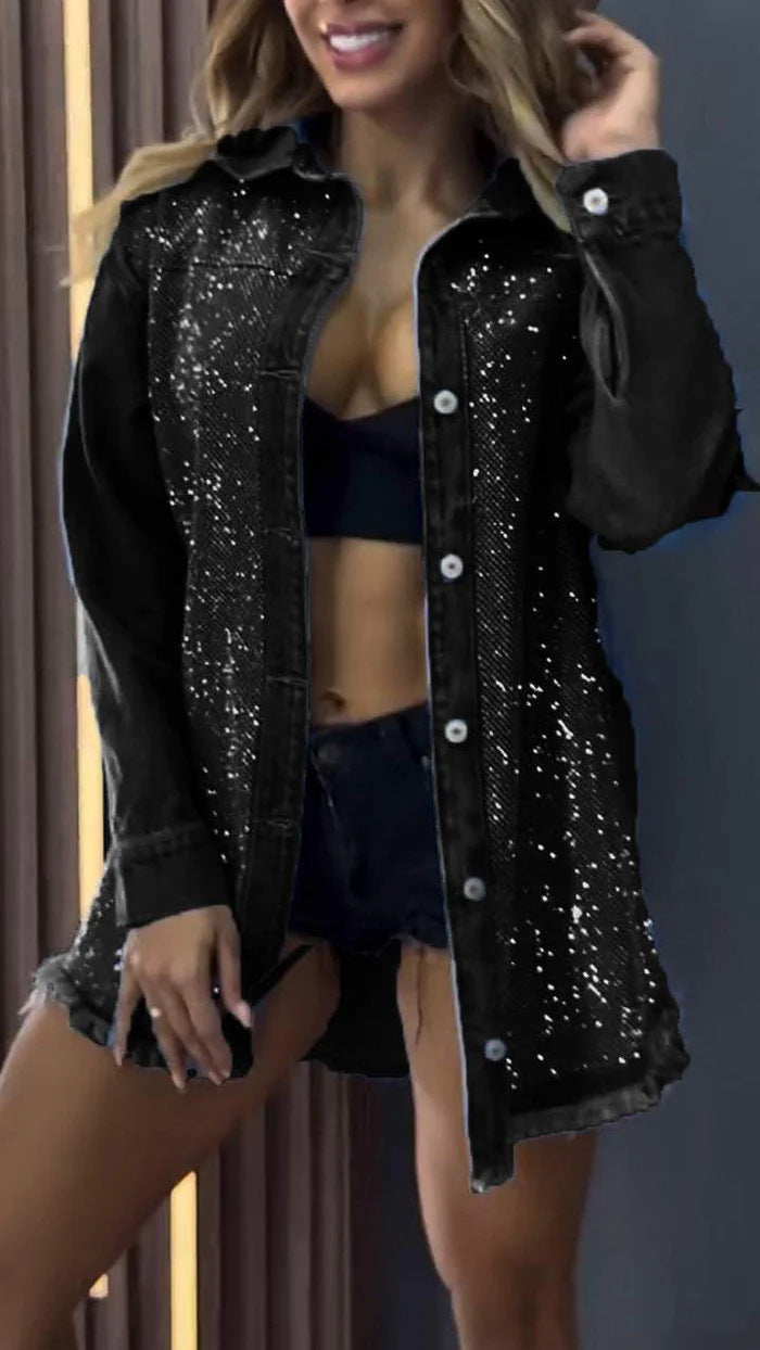 Veste en denim brodée élégante pour femmes Levoire