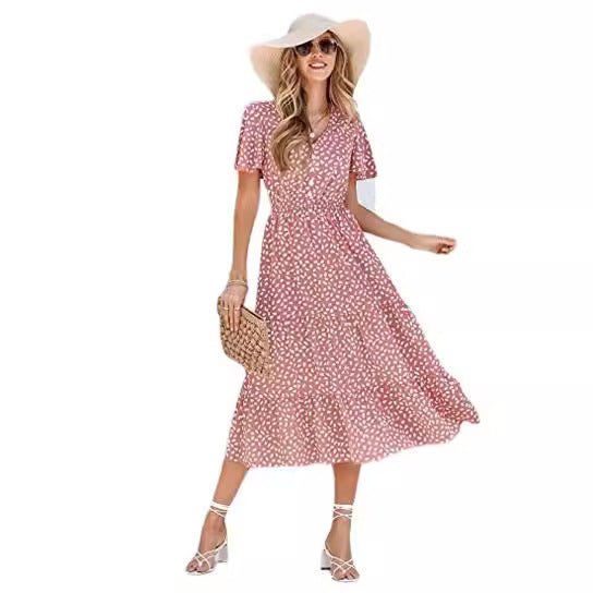 Robe maxi femme avec silhouette A-line décontractée et détails volantés Levoire