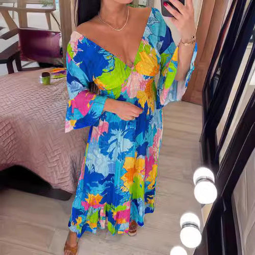 Levoire | Grande Taille Keijun Robe à Col V Fleur