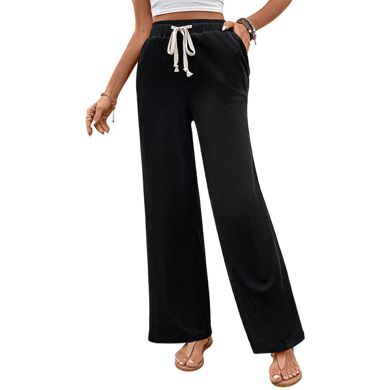Pantalons Palazzo pour femmes avec taille élastique et poches latérales Levoire