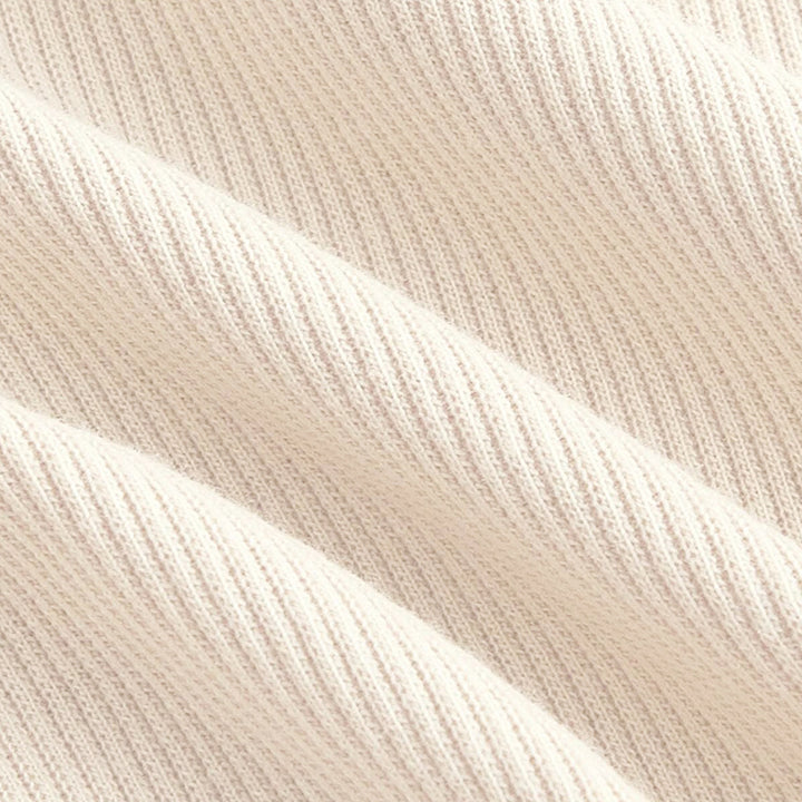 Chemisier court à manches longues pour femmes avec décolleté asymétrique et texture à fines côtes Levoire