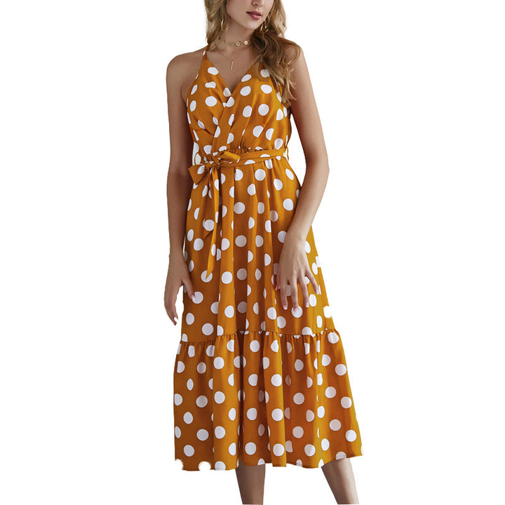 Robe maxi femme à pois et volants par Levoire