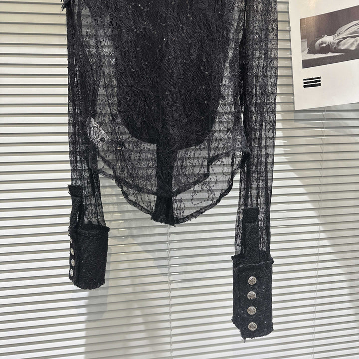 Levoire | Chemise Socialite Avec Détails En Dentelle Pour Une Tenue Élégante
