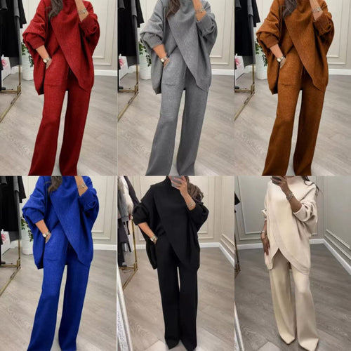 Ensemble de Pull en Tricot pour Femme et Pantalon Ample Levoire