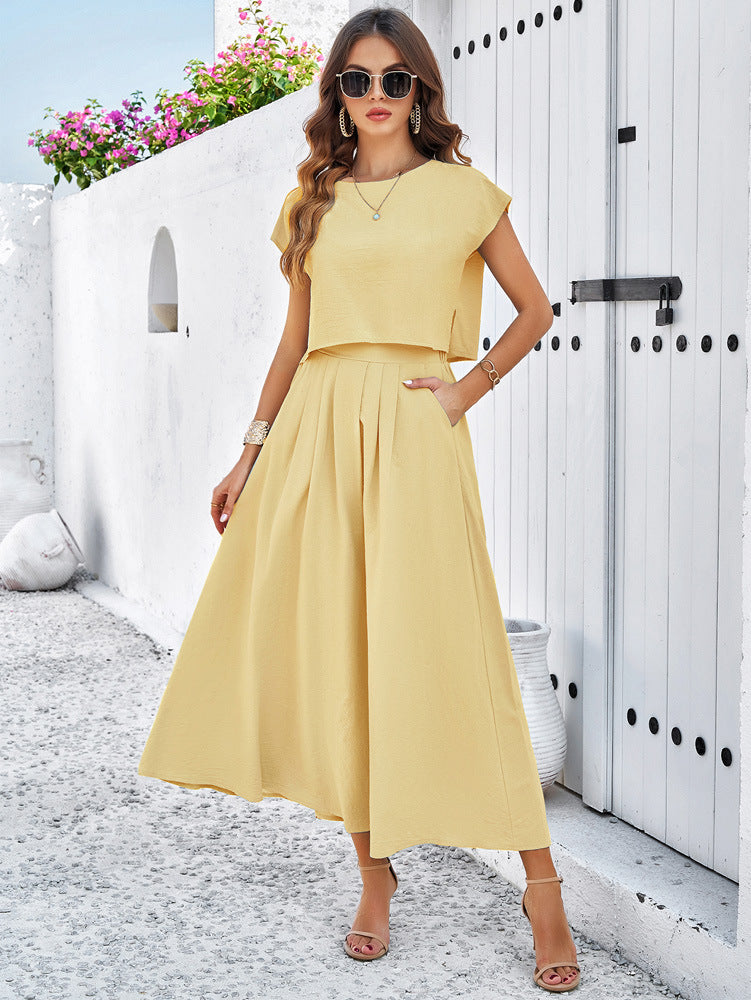 Levoire | Ensemble Deux Pièces Élégant Pour Femme - Été Jaune