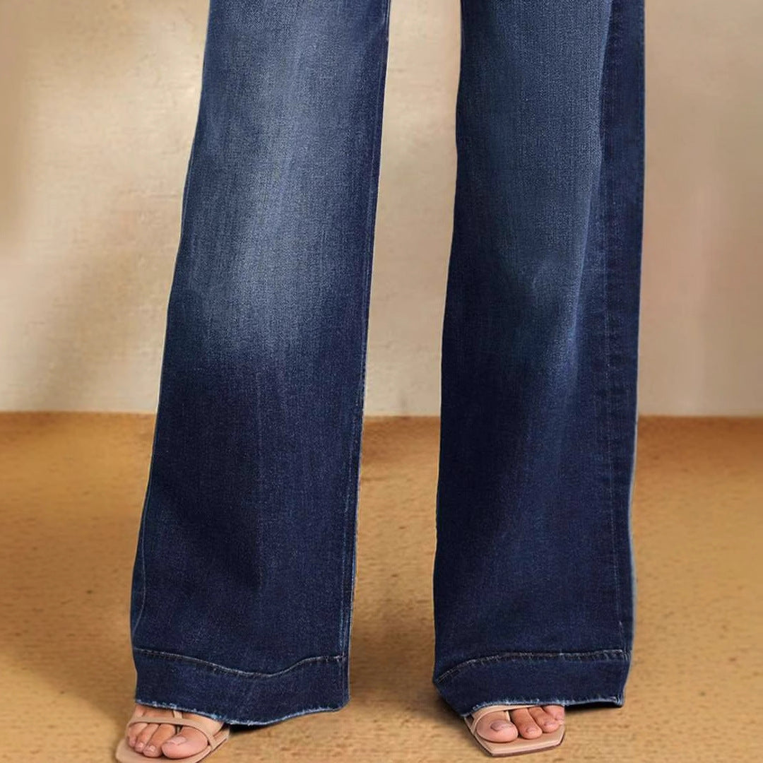 Jeans larges pour femmes avec taille adjustable et détail tendance Levoire