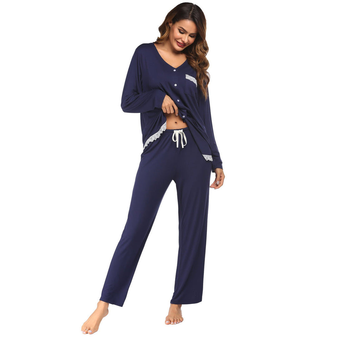 Levoire | dentelle-nuisette Manches longues Pantalons longs Ensemble maison