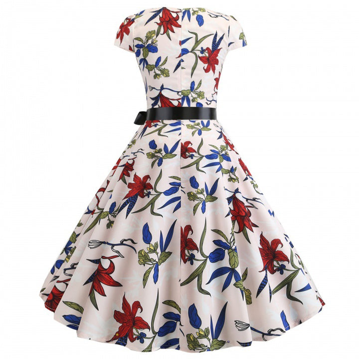 Robe évasée pour femmes avec motif floral et coupe ajustée Levoire
