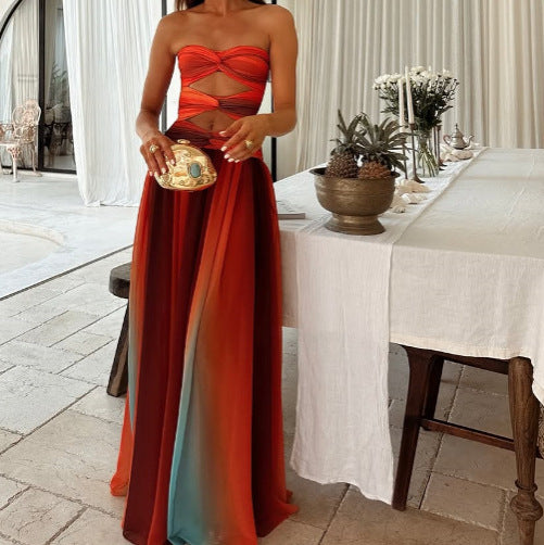 Robe maxi découpée pour femme avec jupe fluide Levoire