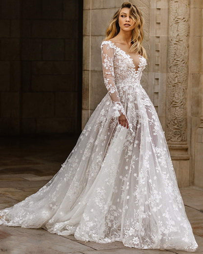 Levoire | Robe de soirée élégante à manches longues Blanc